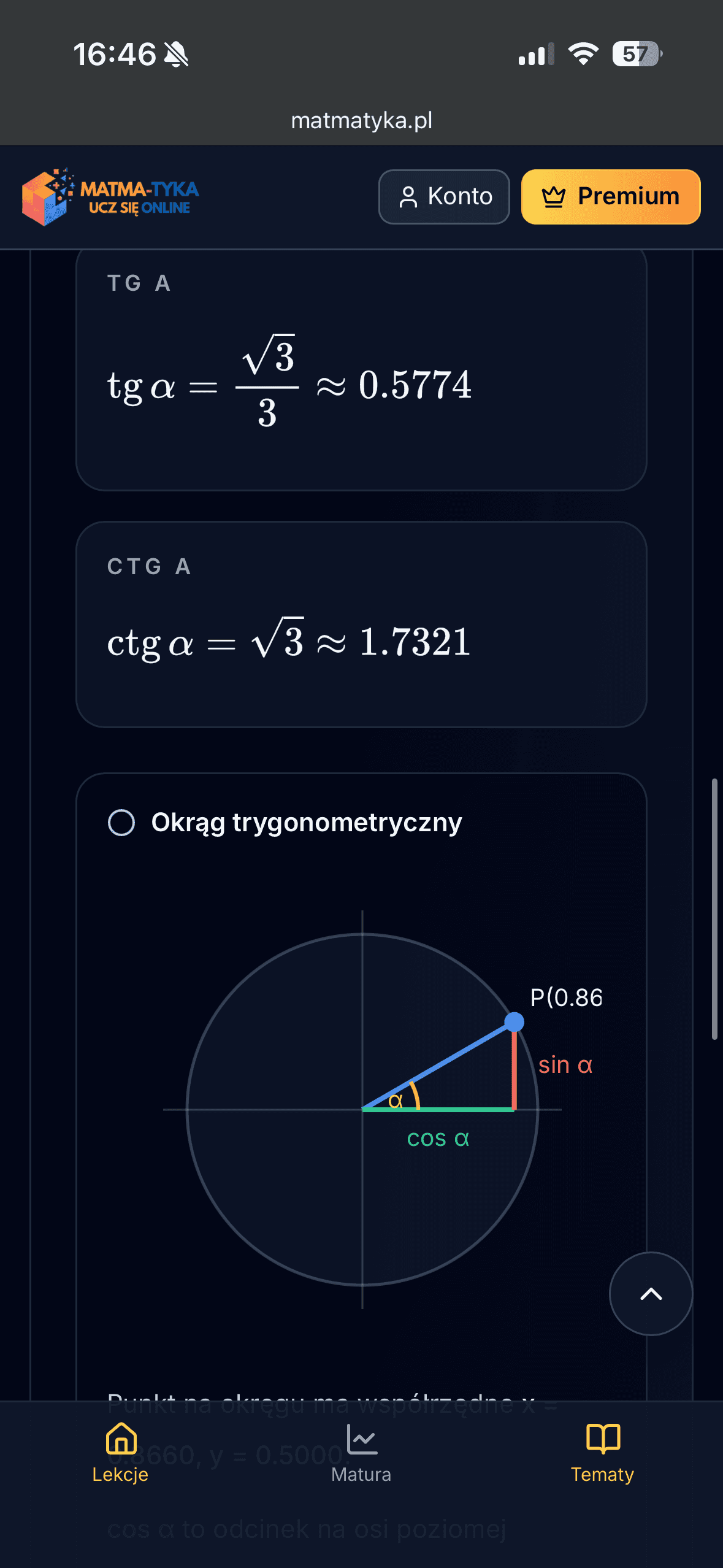 Matma-Tyka na telefonie — ekran główny